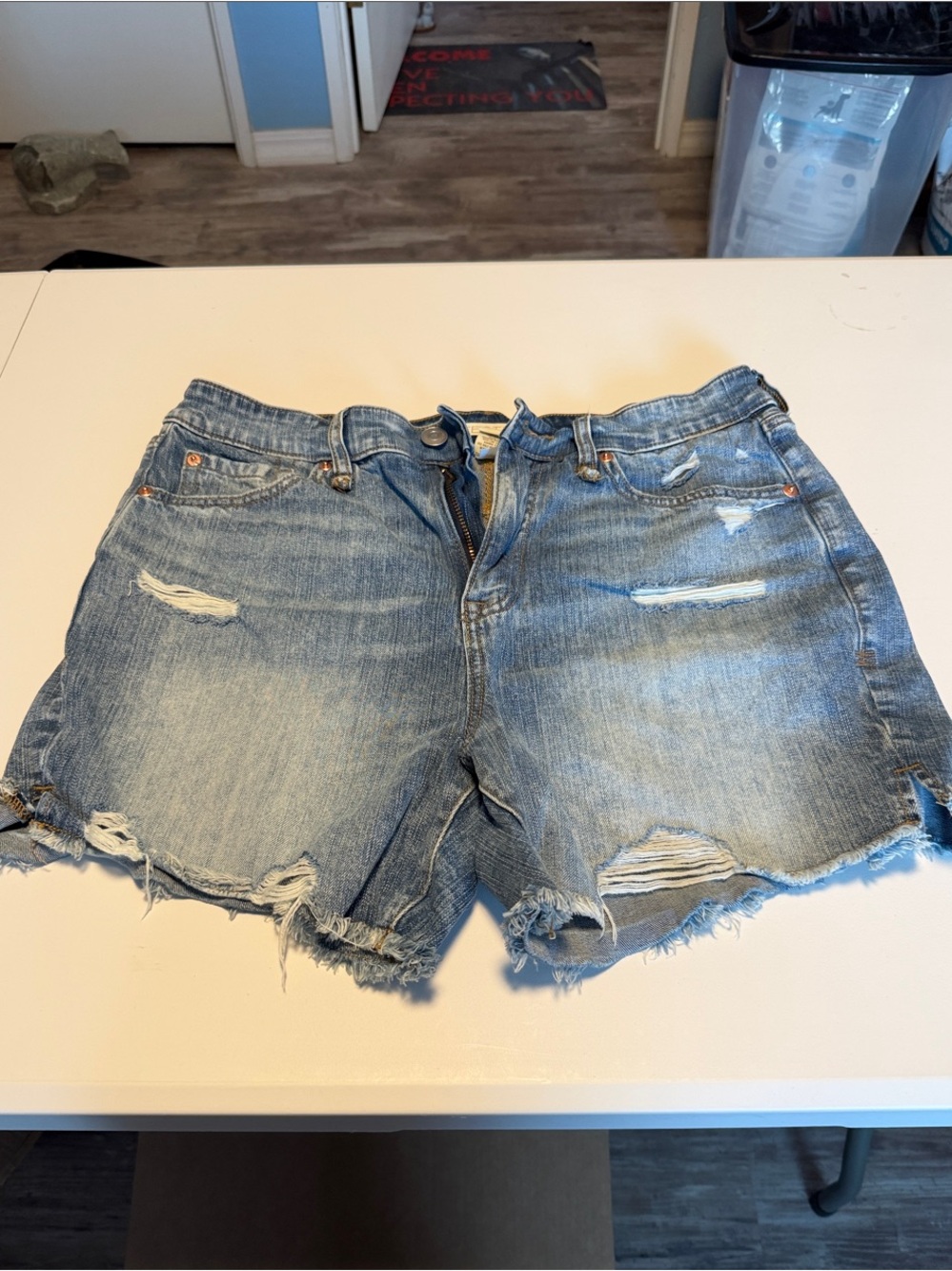 torrid Light Blue Distressed Denim Jean Shorts
